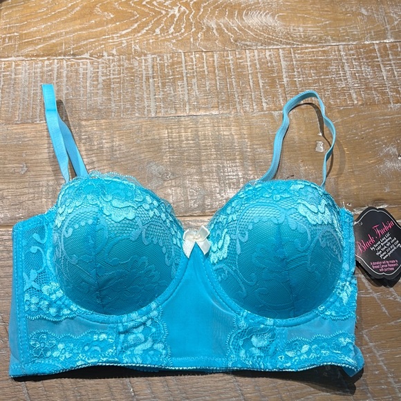 36B Blue Lacey Bra Top Lingerie - Picture 1 of 7
